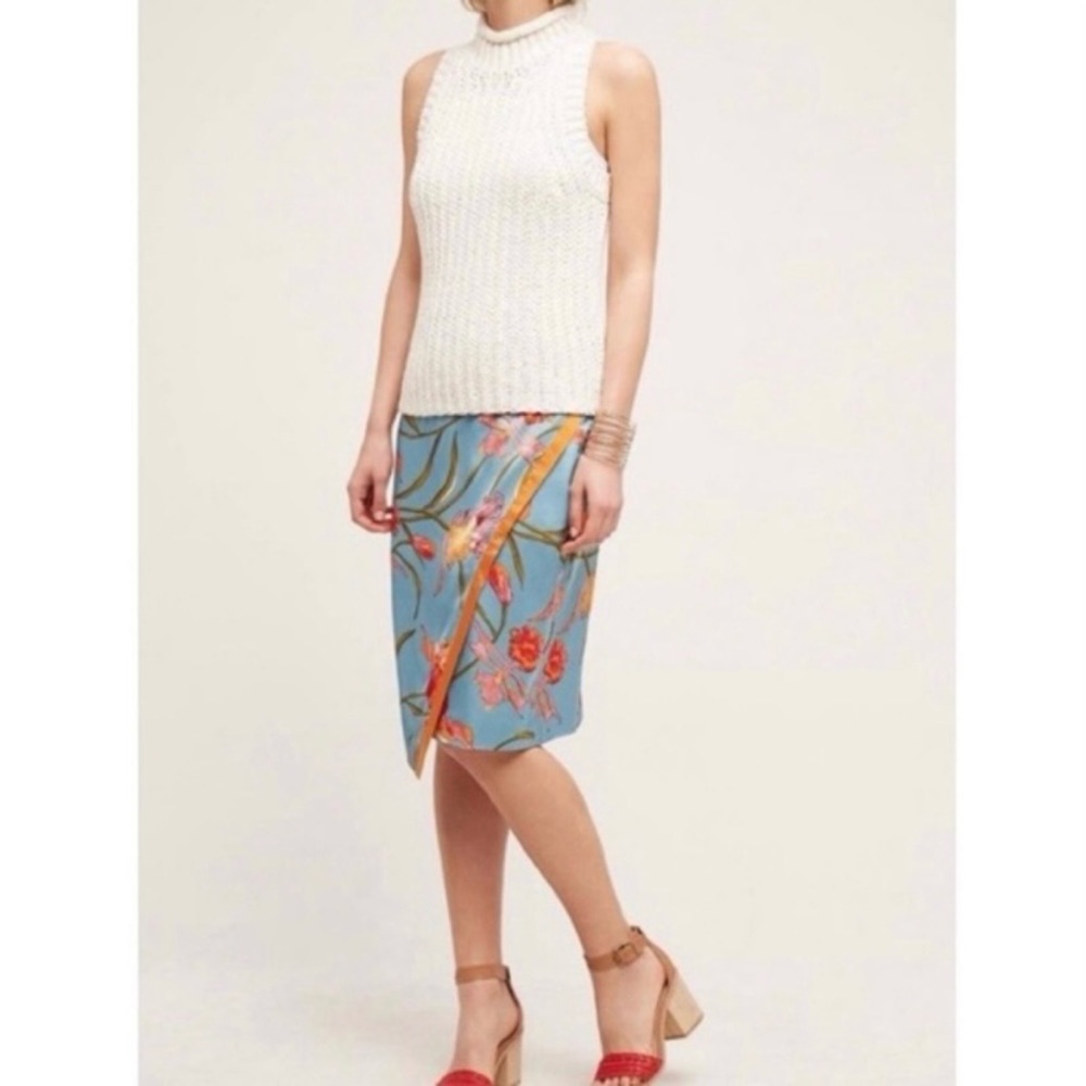 Anthropologie Yoana Baraschi floral wrap skirt